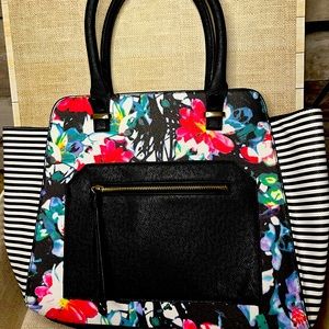 Floral and black bag